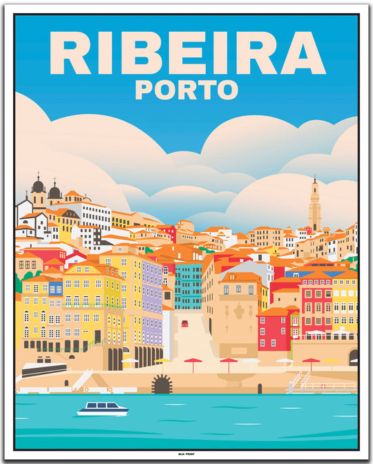 vintage travel poster porto #40x50cm-white-color-border