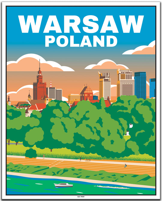 vintage travel poster warschau #40x50cm-weier-farbrand