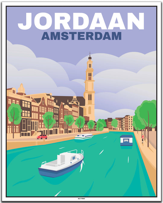 vintage travel poster amsterdam #40x50cm-white-color-border