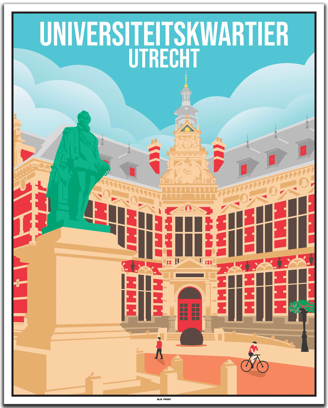 vintage travel poster utrecht #40x50cm-white-color-border