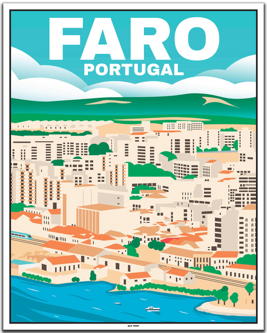 vintage travel poster algarve #40x50cm-white-color-border