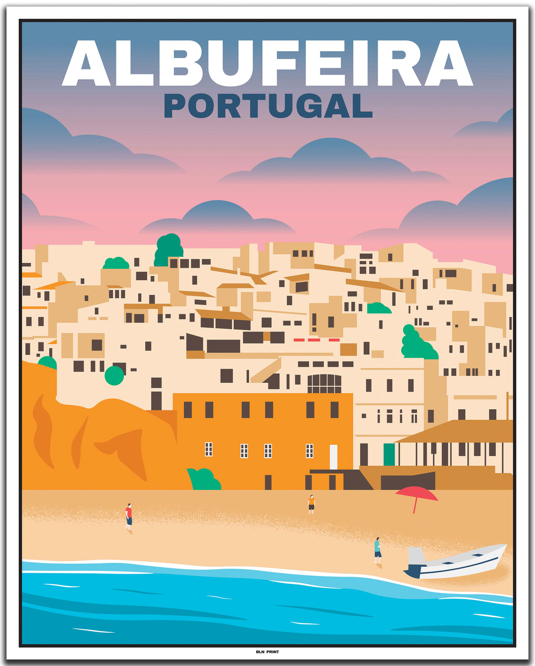 vintage travel poster algarve #40x50cm-white-color-border