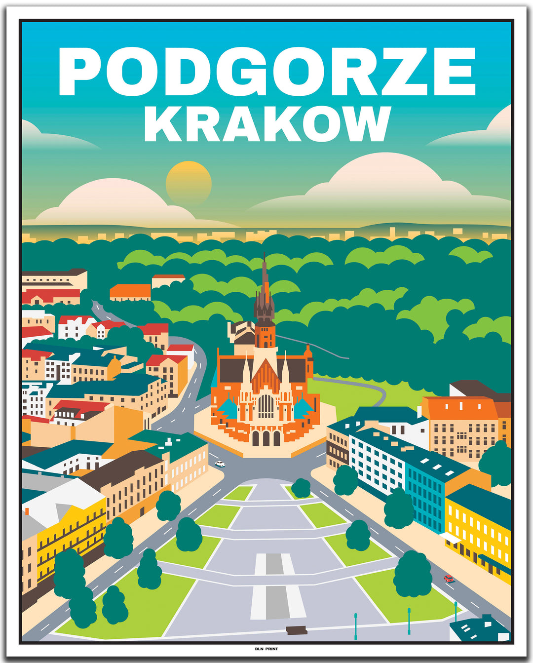 vintage travel poster krakow #40x50cm-white-color-border