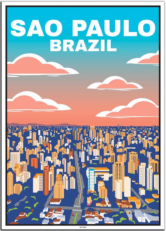 Brasilien 5er Poster-Set (Fortaleza, Maracana, Santos, Sao Paulo, Rio de Janeiro)