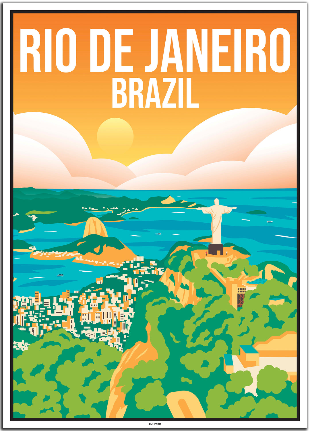 vintage travel poster  Rio de Janeiro #50x70cm-weier-farbrand