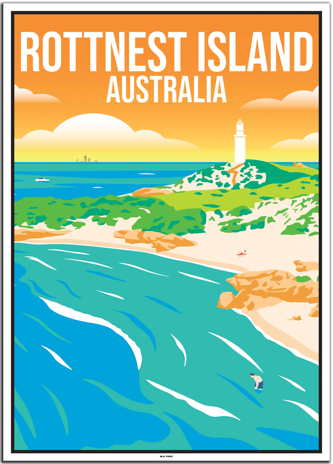 Australien 5er Poster-Set (Sydnea, Melbourne, Perth, Blue Mountains, Rottnest Island) - 50x70cm