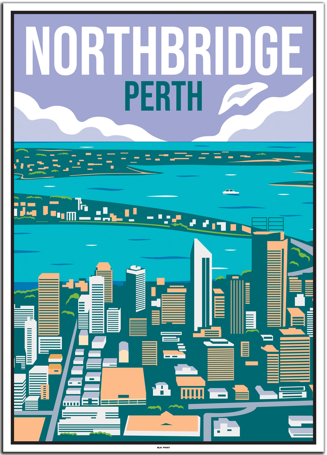 vintage travel poster perth #50x70cm-weier-farbrand