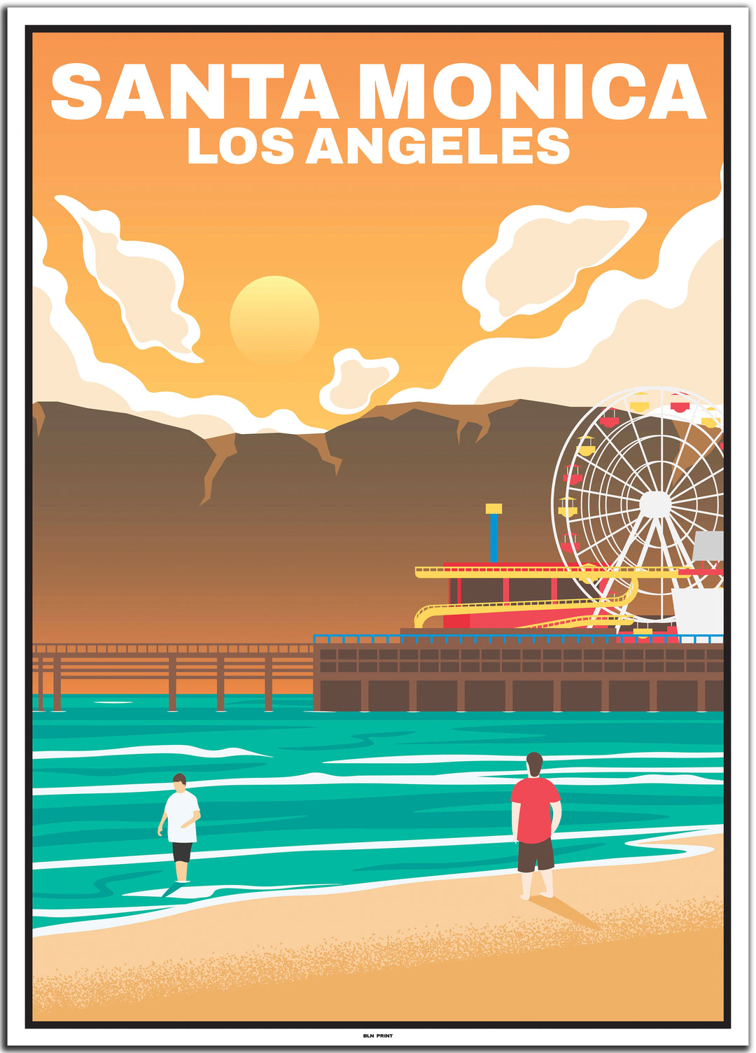 vintage travel poster Los Angeles #50x70cm-weier-farbrand