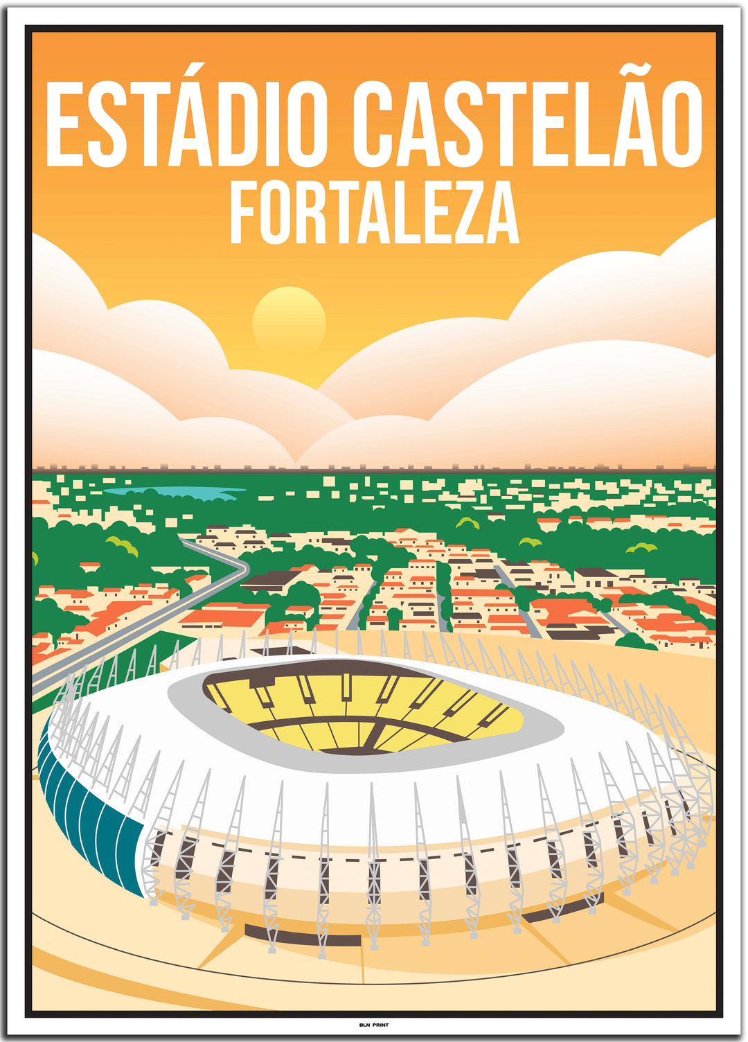 vintage travel poster Fortaleza #50x70cm-white-color-border