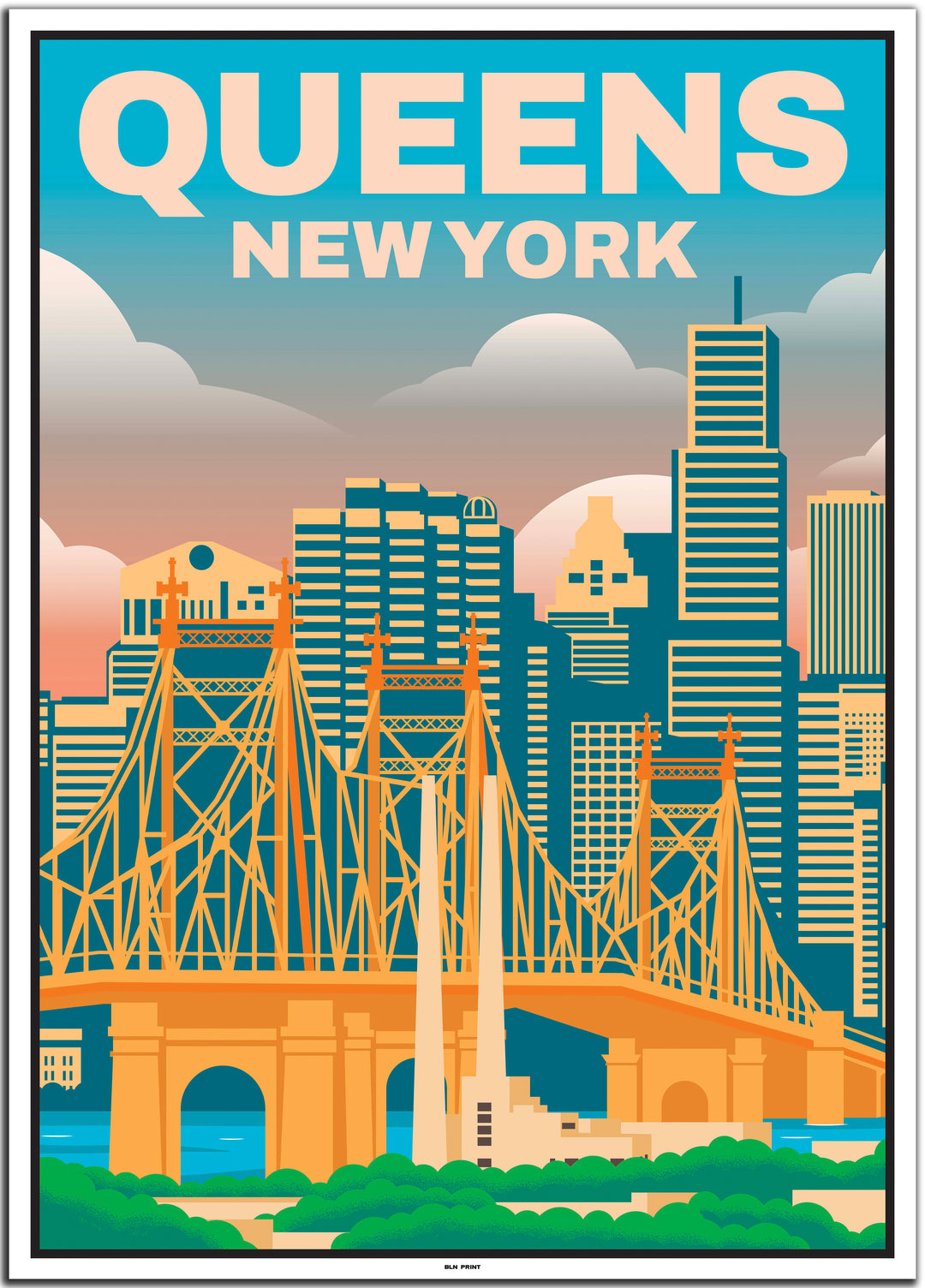 vintage travel poster New York #50x70cm-weier-farbrand