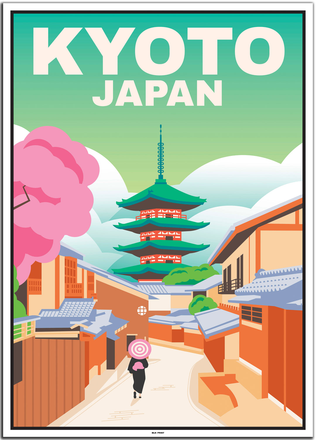 Japan 5er Poster-Set (Biwako, Fuji, Kyoto, Osaka, Tokio) - 50x70cm