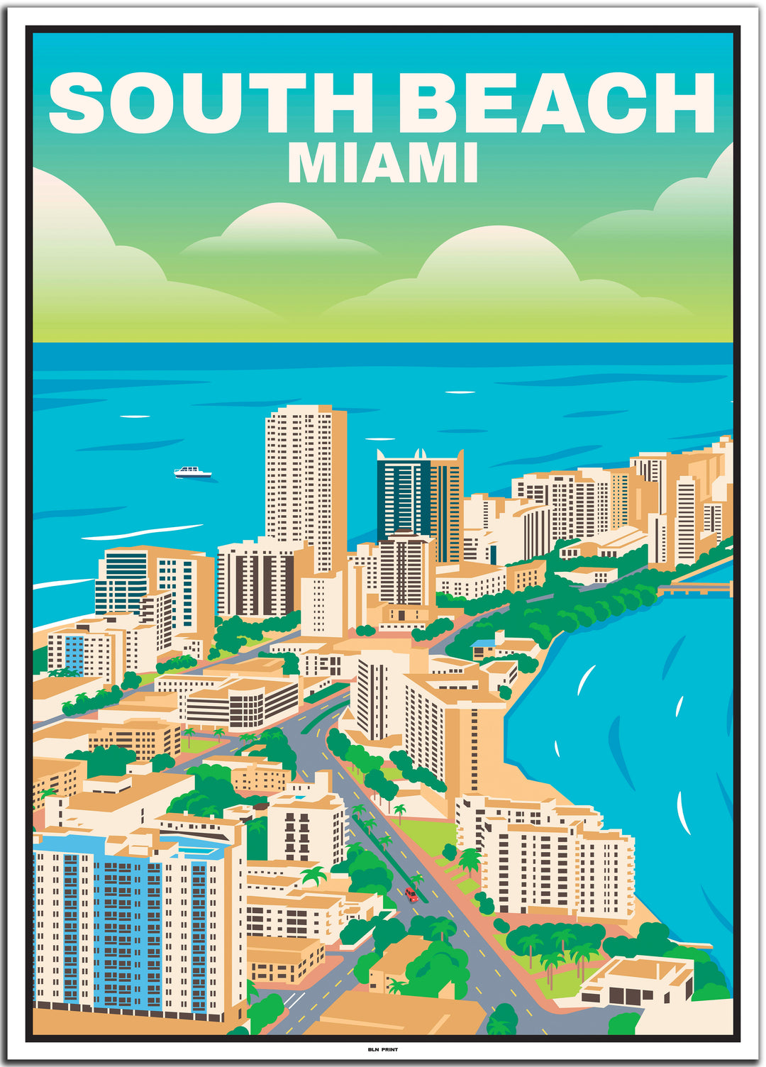 vintage travel poster miami #50x70cm-weier-farbrand