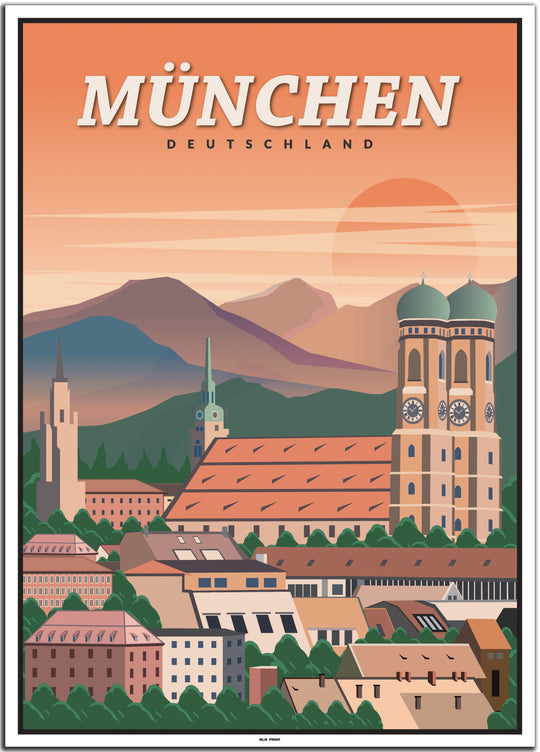 Deutschland Travel Poster (Berlin, Hamburg, Köln, Leipzig, München)