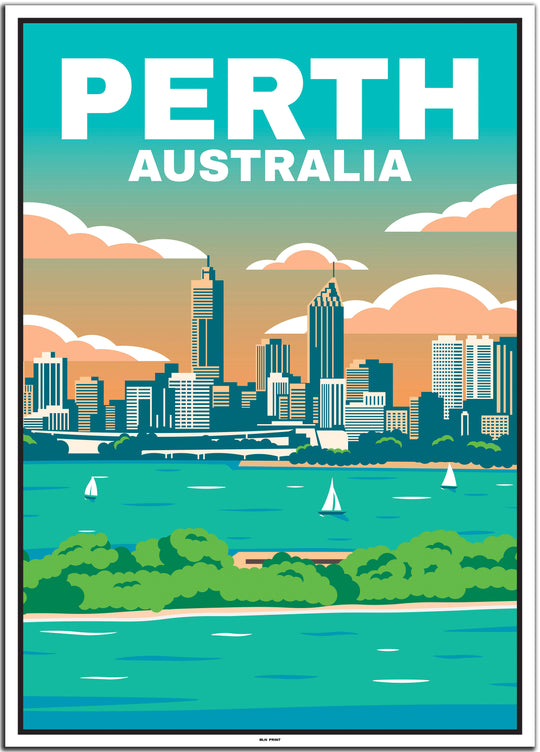 Australien 5er Poster-Set (Sydnea, Melbourne, Perth, Blue Mountains, Rottnest Island) - 50x70cm