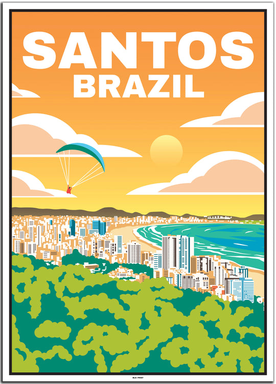 vintage travel poster sao paulo #50x70cm-white-color-border