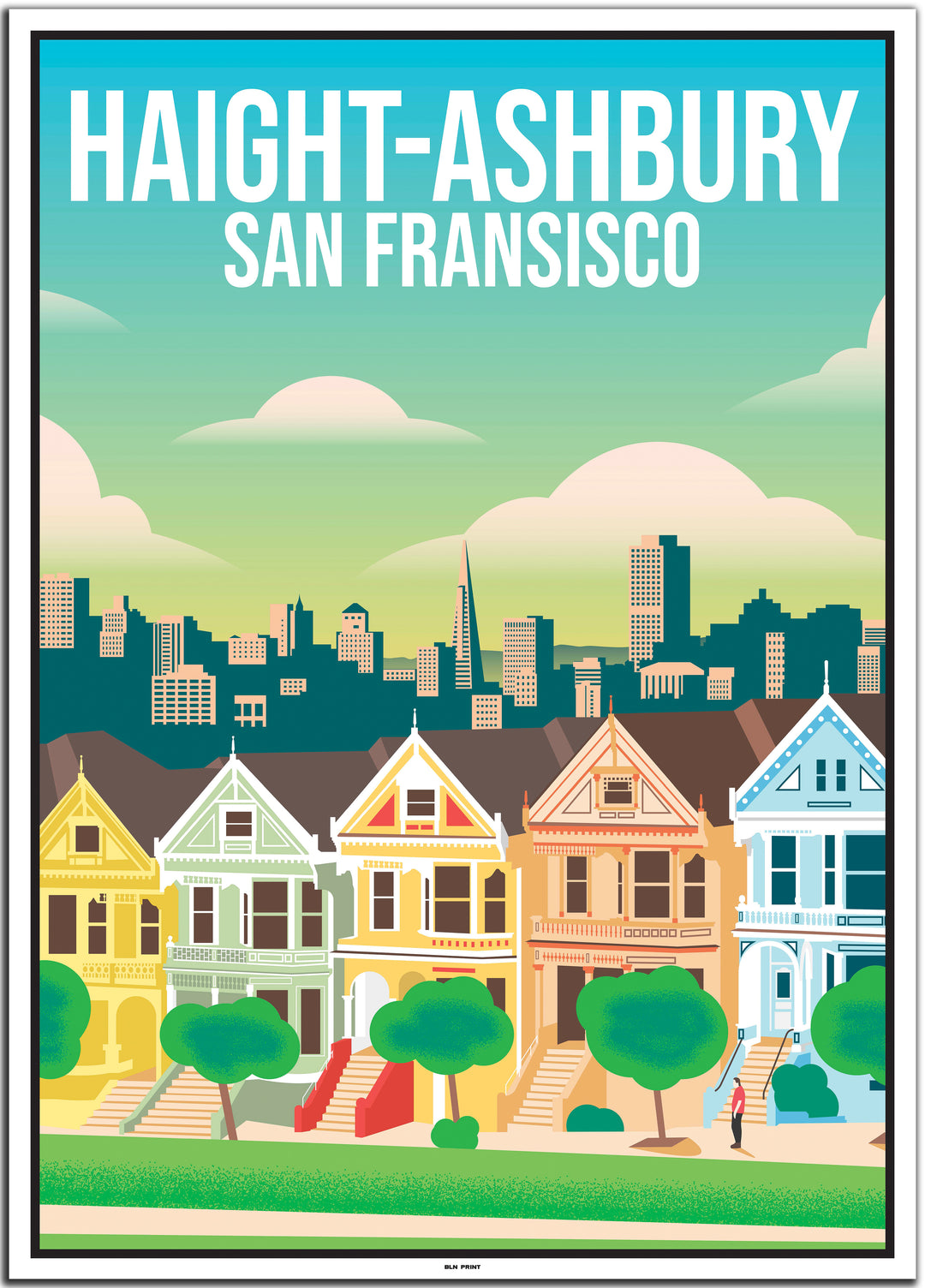 vintage travel poster San Fransisco #50x70cm-weier-farbrand