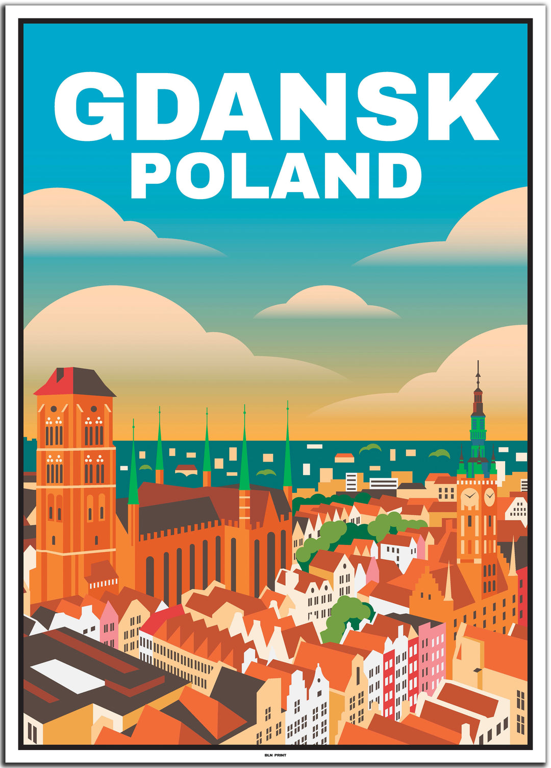 Polen 5er Poster-Set (Danzig, Gdynia, Krakau, Warschau, Tatra) - 50x70cm