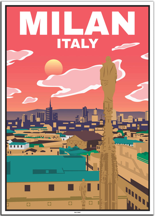 Italien Travel Poster (Florenz, Mailand, Neapel, Palermo, Rom)