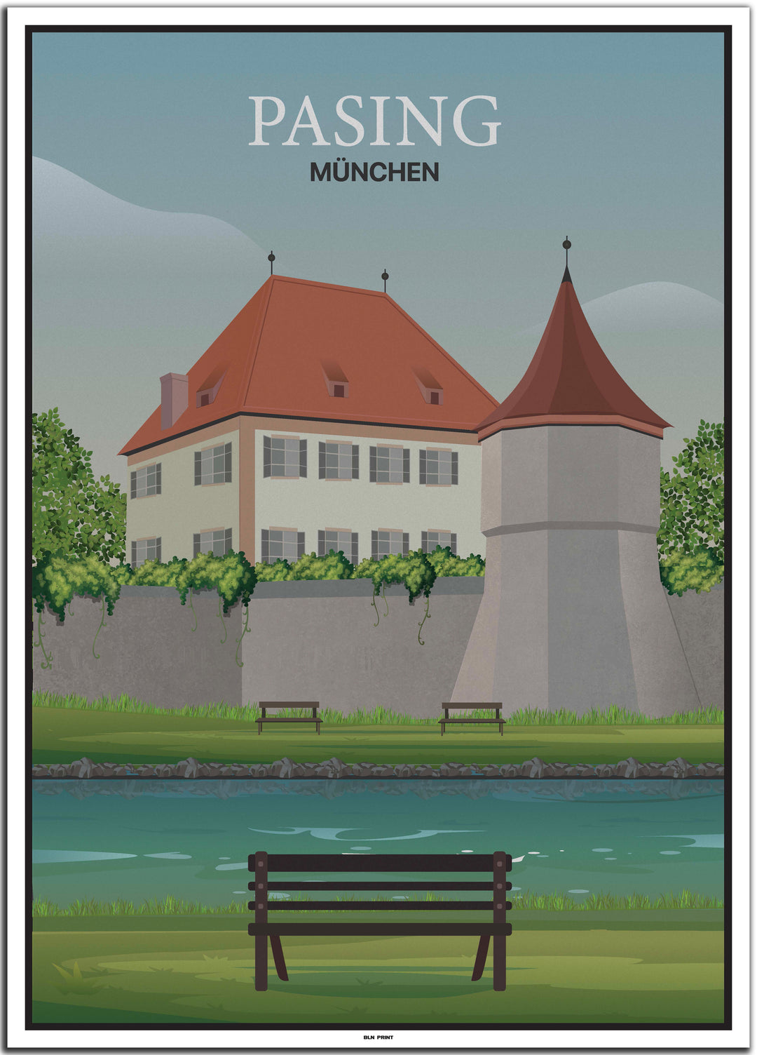 vintage travel poster München #50x70cm-weier-farbrand