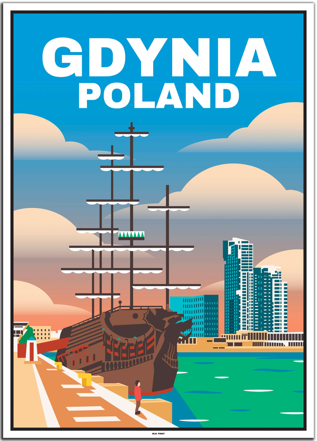 Polen 5er Poster-Set (Danzig, Gdynia, Krakau, Warschau, Tatra) - 50x70cm