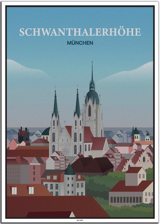 vintage travel poster München #50x70cm-weier-farbrand