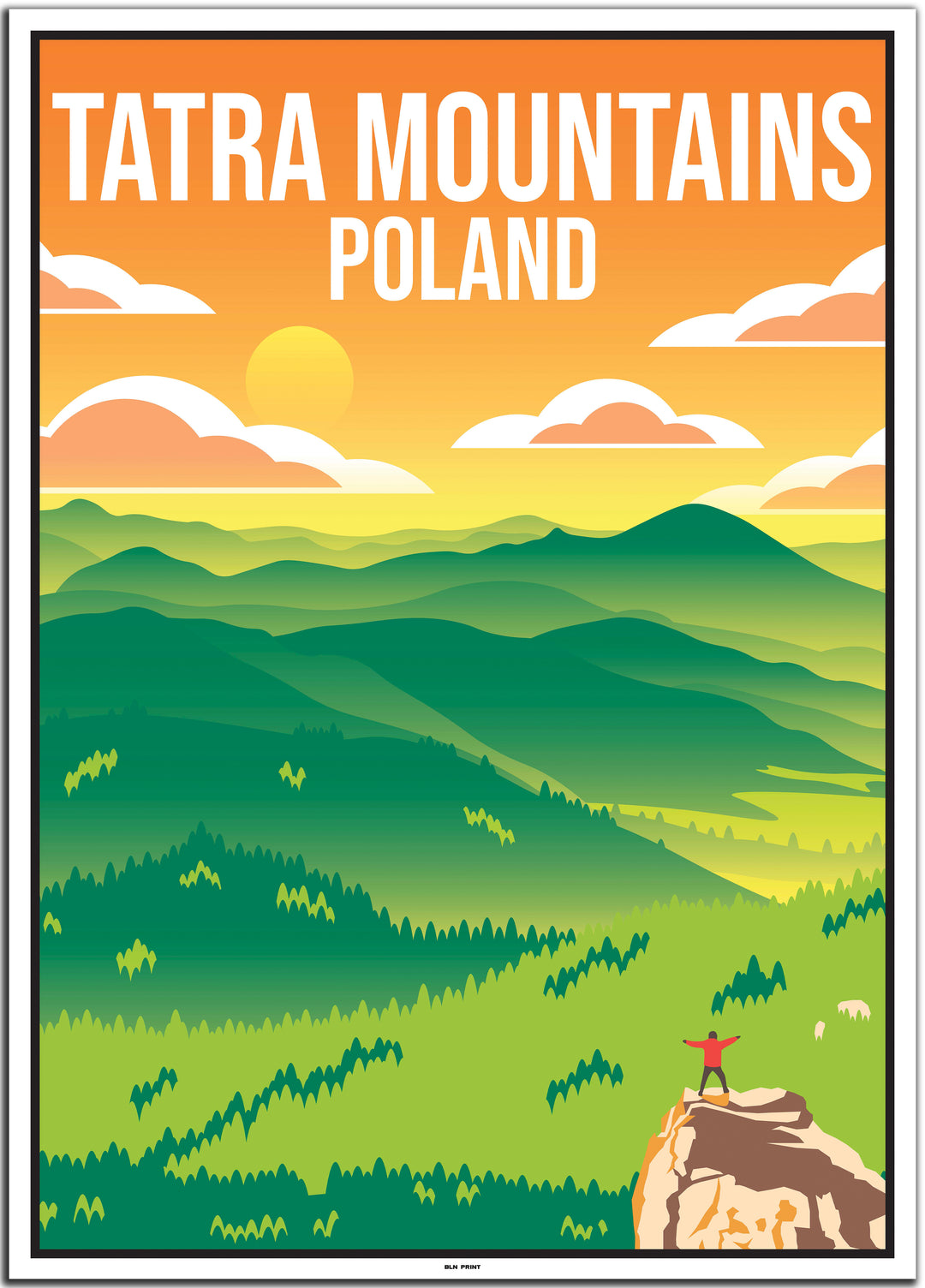 Polen 5er Poster-Set (Danzig, Gdynia, Krakau, Warschau, Tatra) - 50x70cm