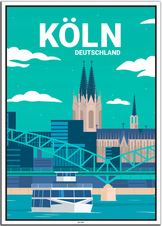 Deutschland Travel Poster (Berlin, Hamburg, Köln, Leipzig, München)