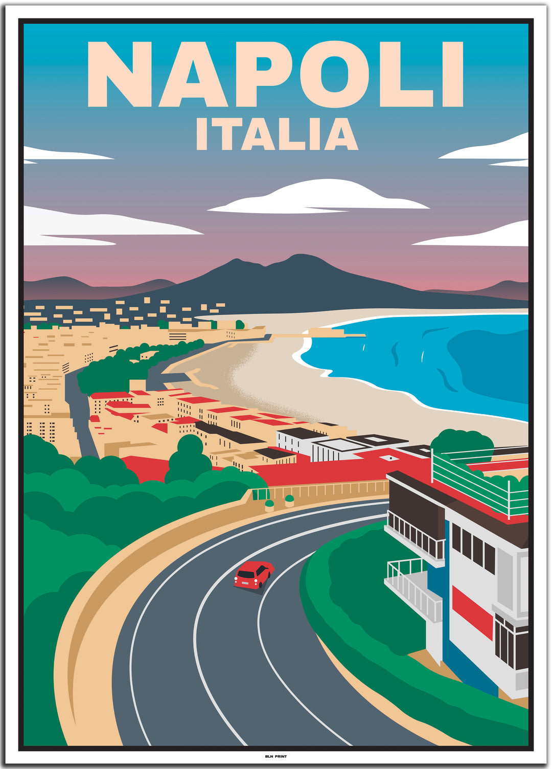 Italien Travel Poster (Florenz, Mailand, Neapel, Palermo, Rom)