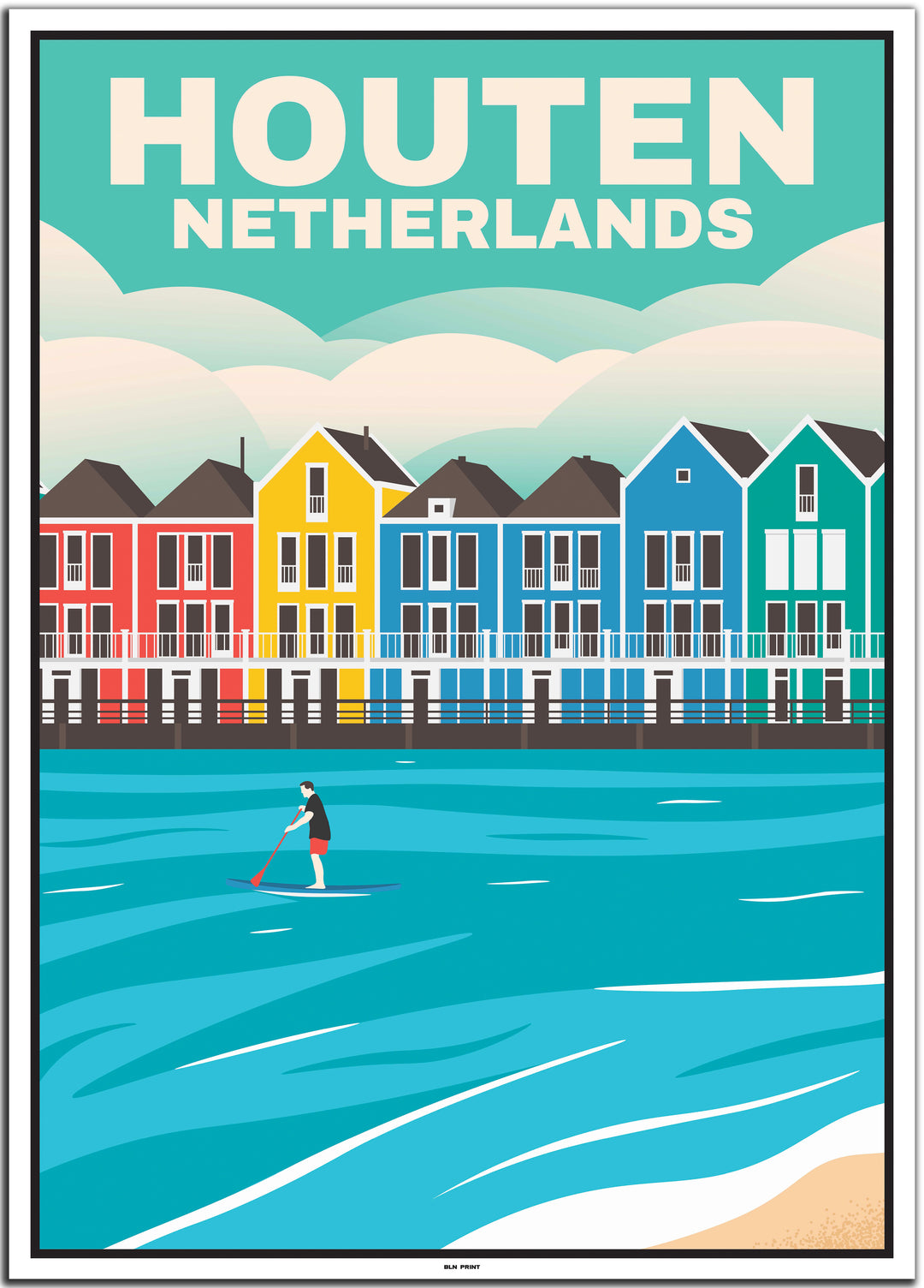 Niederlande Travel Poster (Amsterdam, Houten, Rotterdam, Utrecht)