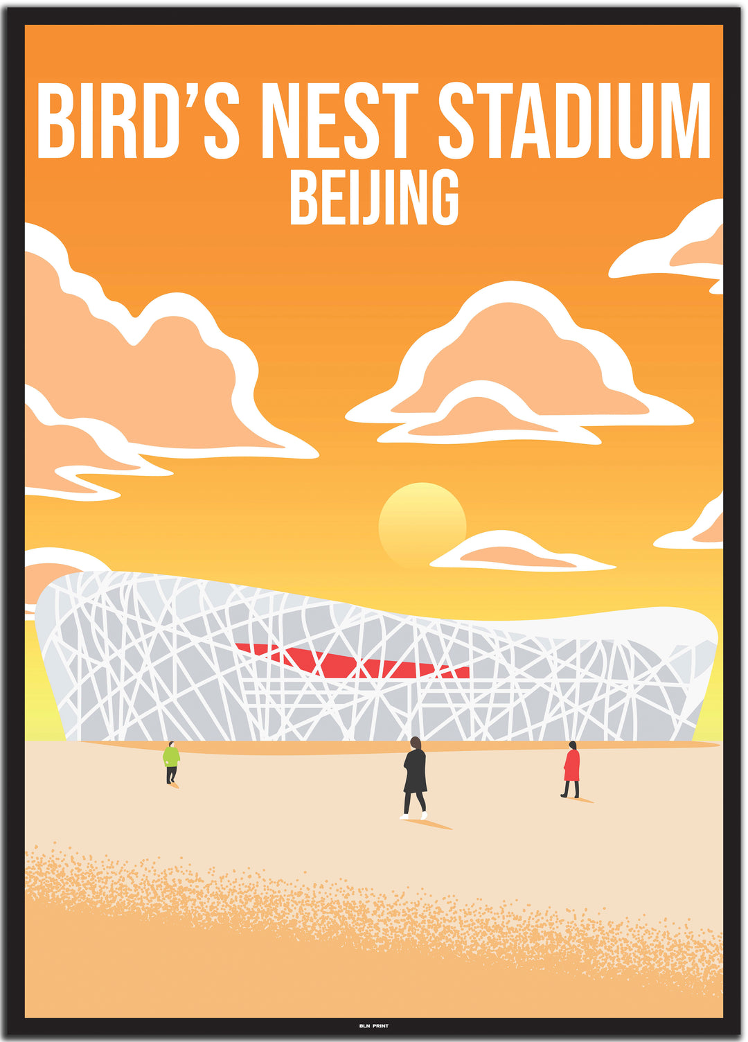 vintage travel poster peking #50x70cm-schwarzer-farbrand