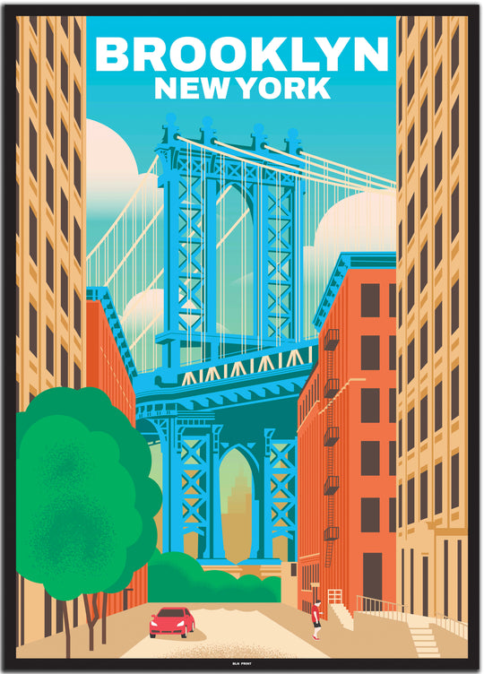 vintage travel poster New York #50x70cm-schwarzer-farbrand