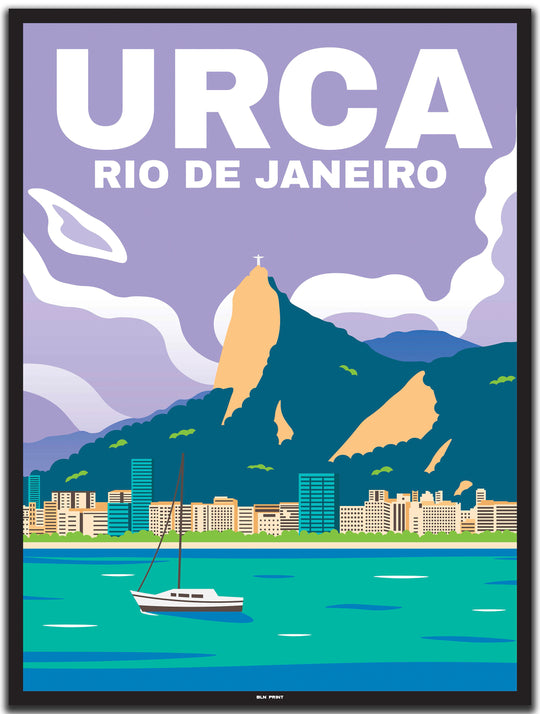 vintage travel poster Rio de Janeiro #30x40cm-black-color-border