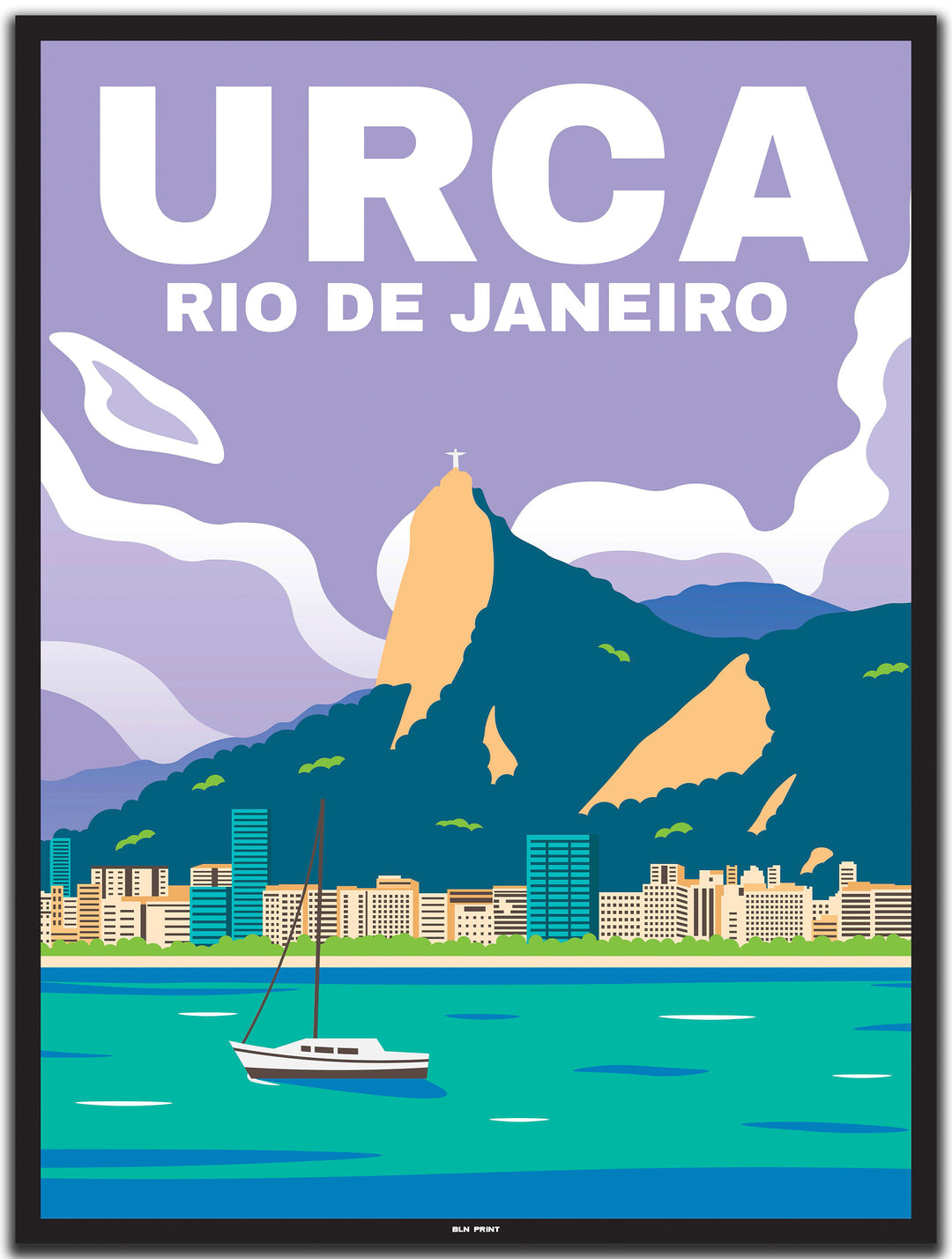 vintage Rio de Janeiro poster shop #30x40cm-schwarzer-farbrand