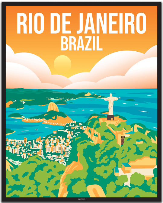 vintage travel poster  Rio de Janeiro #40x50cm-black-color-border