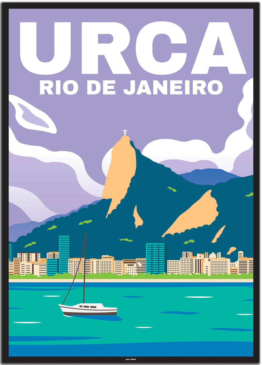 vintage travel poster Rio de Janeiro #50x70cm-schwarzer-farbrand