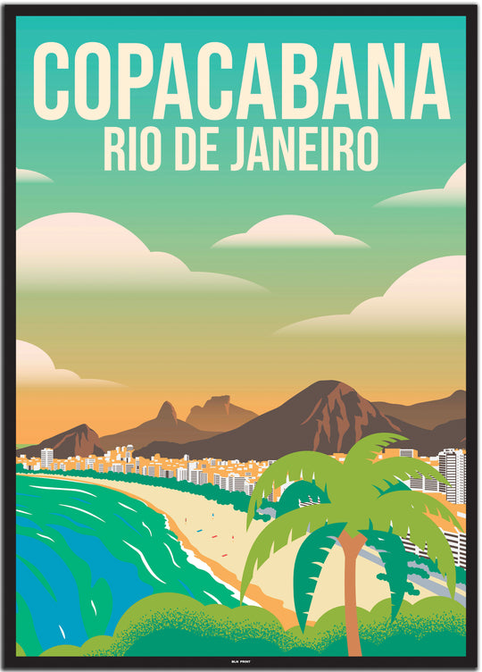 vintage travel poster Rio de Janeiro #50x70cm-schwarzer-farbrand