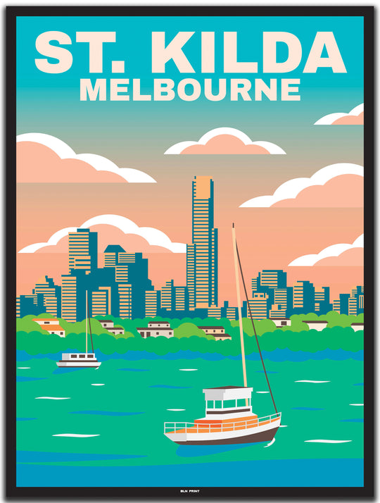 vintage melbourne poster shop #30x40cm-schwarzer-farbrand