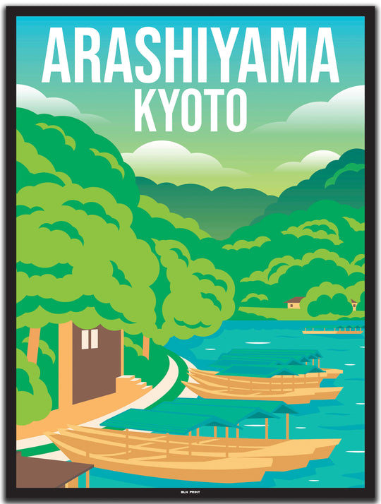 vintage kyoto poster shop #30x40cm-schwarzer-farbrand