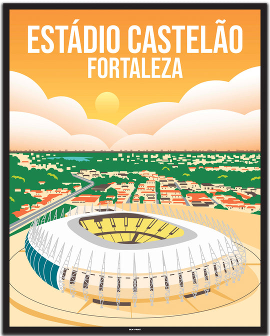 vintage travel poster Fortaleza #40x50cm-black-color-border