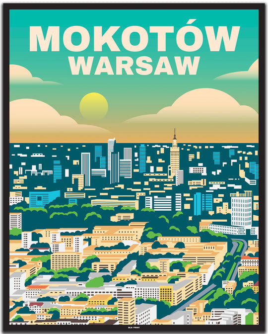 vintage travel poster warsaw #40x50cm-black-color-border