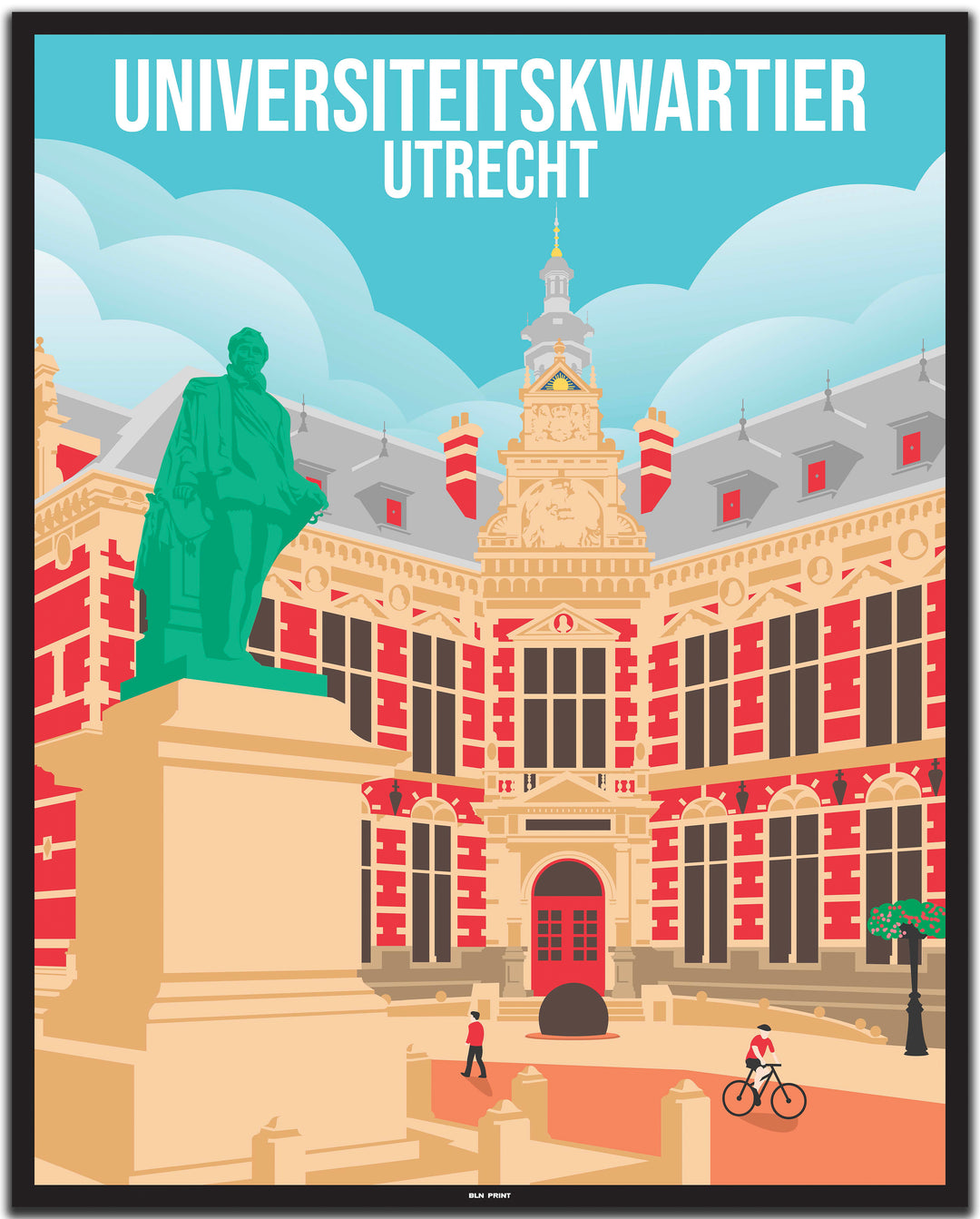 vintage travel poster utrechzt #40x50cm-black-color-border