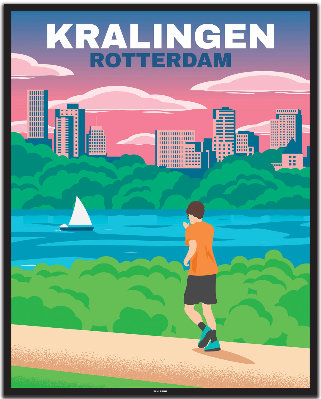 vintage travel poster rotterdam #40x50cm-schwarzer-farbrand