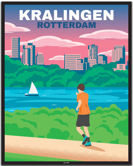 vintage travel poster rotterdam #40x50cm-black-color-border