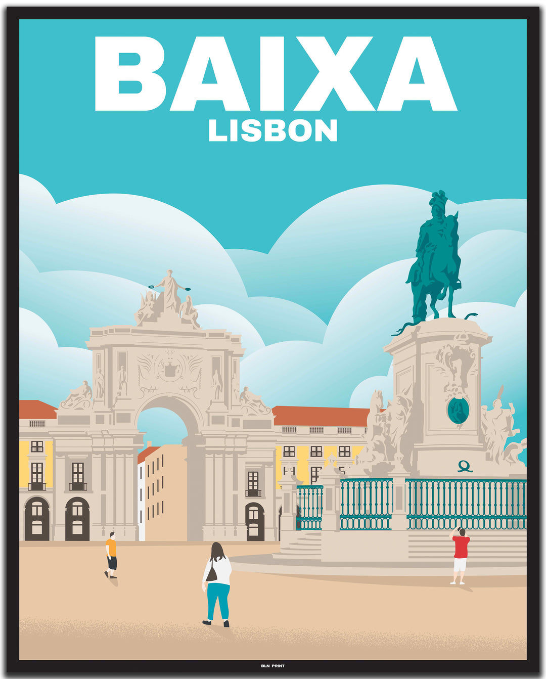 vintage travel poster lissabon #40x50cm-schwarzer-farbrand