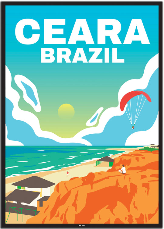 vintage travel poster Fortaleza #50x70cm-schwarzer-farbrand