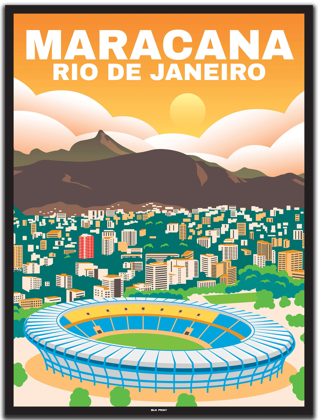 vintage travel poster Rio de Janeiro #30x40cm-black-color-border