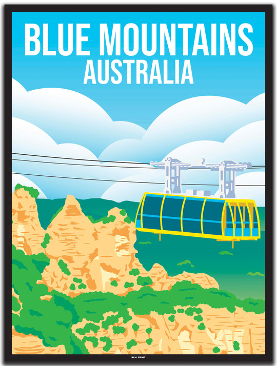 vintage travel poster sydney #30x40cm-black-color-border