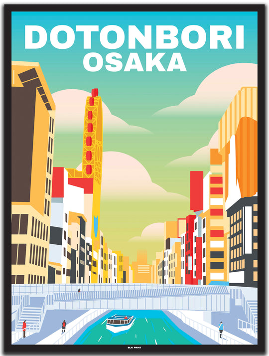 vintage osaka poster shop #30x40cm-schwarzer-farbrand