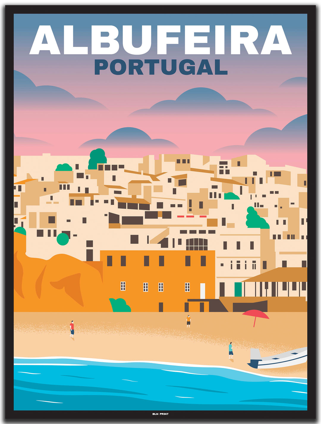 vintage travel poster algarve #30x40cm-black-color-border