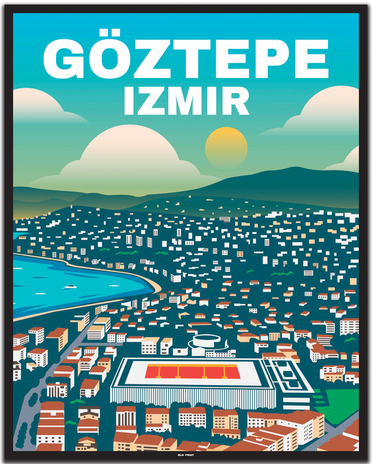 vintage travel poster izmir #40x50cm-black-color-border